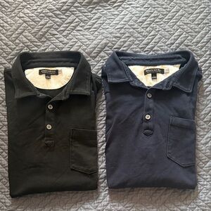 2x Banana Republic Men's Polo Shirts - Black and Dark Blue